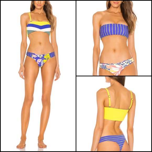 Maaji Colorblock Stripe Bandeau Tube Bikini Top - Picture 4 of 14